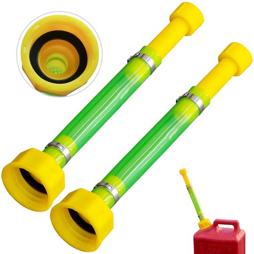 Seppicsa 2 PCS 10 Gas Can Spout Replacement Compatible with Midwest Scepter Gas Cans Fit for 1/2/5/10 Gallon Fuel Jugs with 1-3/4 Openings 1.75-1.8 Threads Mouth Anti-Spill Gas Can Nozzle