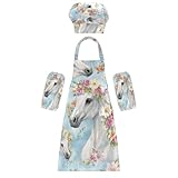 Large application : le tablier de chef pour enfant est adapté pour l'enseignement de la peinture et l'enseignement de la cuisine, peut également être utilisé pour les cours d'art, les costumes d'Halloween, les accessoires de théâtre, les fêtes d'anniversaire et les belles activités de décoration de fête à thème.