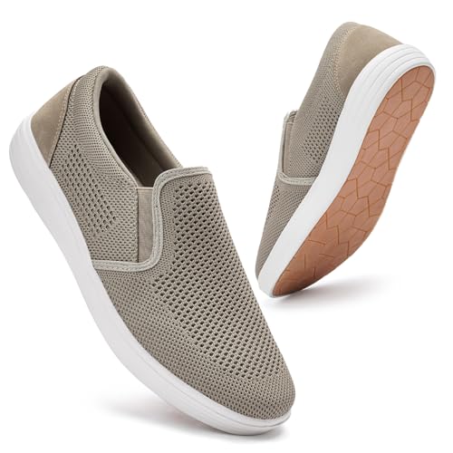 Puxowe Baskets pour Hommes Slip in Chaussures de Loisirs légères Respirantes Maille Mains Libres Chaussures Plates 46 EU Khaki Puxowe Baskets pour Hommes Slip in Chaussures de Loisirs légères Respirantes Maille Mains Libres Chaussures Plates 46 EU Khaki