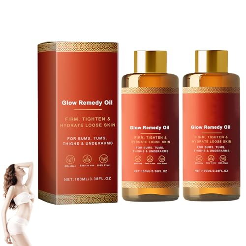 Glow Remedy Oil Original Strafft und Hebt Schlaffe Haut Glow Remedy öl GlowStraff Magic Körperöl für Frauen Hydratisieren & Glätten Massageöl für alle Hauttypen 100ml - 2 Flaschen