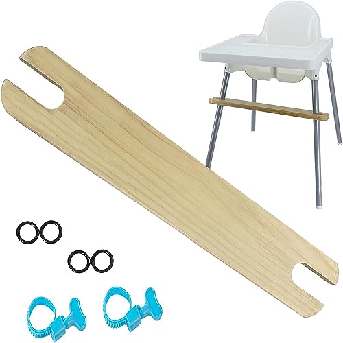 High Chair Footrest, Natural Pine Wooden Footrest Compatible with IKEA Antilop High Chair Footstool, Non-Slip Adjustable Baby High Chair Accessories (Pine)