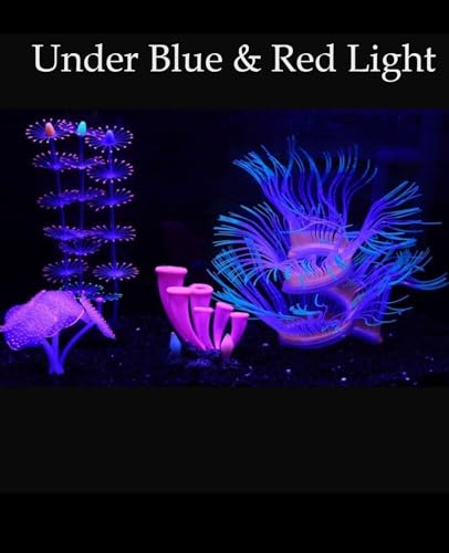ZtohPyo-4-Pieces-Aquarium-Fish-Tank-Decorations-with-Glowing-Effect-Silicone-Glow-Artificial-Ornament-Coral-Reef-Plants-for-Aquarium-Decoration-Small-and-Large-Fish-Bowl-Decor-Accessories