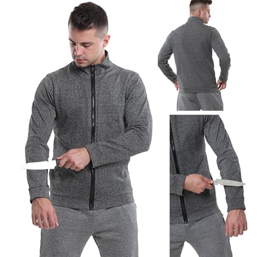 Ropa Anticortes De 5 Niveles, Chaqueta Táctica Anticuchillos, Camiseta Manga Larga Antipuñaladas, Chaleco Antipuñaladas para Hombre, Ropa Seguridad Anticortes, para Personal De Seguridad(S)