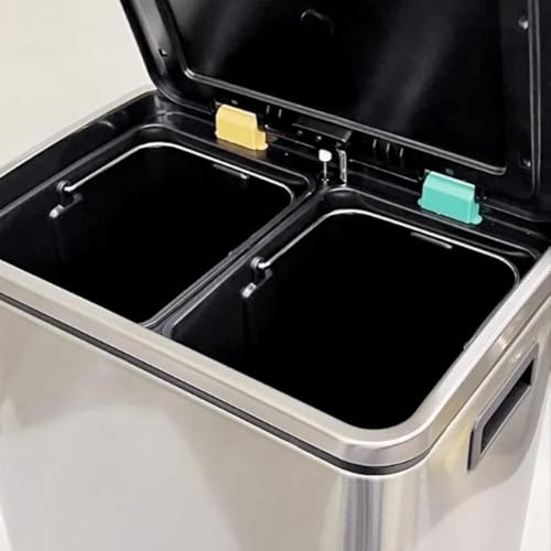 Lixeira Dupla Inox 20L Coleta Seletiva Com Pedal