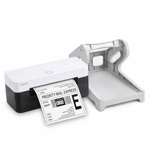 Image of helett H30C 4x6 USB Thermal Shipping Label Printer (203 DPI, 152mm /s) with Label Holder Bundle | Adjustable Label Size | Windows /Mac /Linux /Chrome OS Compatible