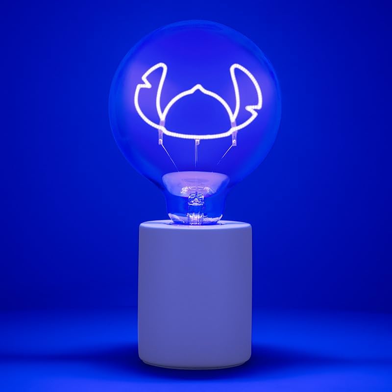 Paladone Disney Stitch Decorative LED Neon Bulb Lamp - E27 Glass Lightbulb, Officially Licensed Lilo & Stitch Collectible Gift, Fun Light for Bedrooms & Homes