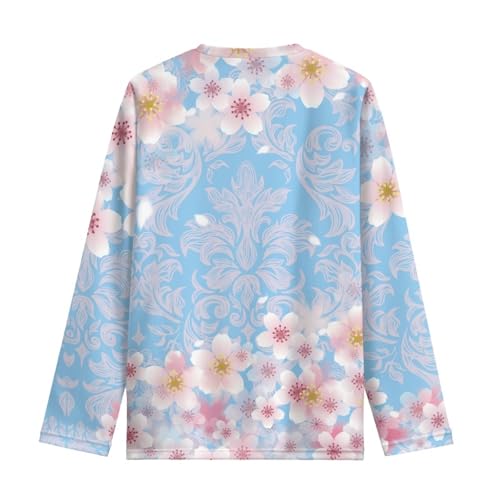 Image of Girls Long Sleeve Shirts Casual Crewneck Soft T-shirts for Girls 3-16 Years Old