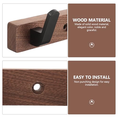 Perchero de pared de madera con 4 ganchos modernos para colgar ropa 4