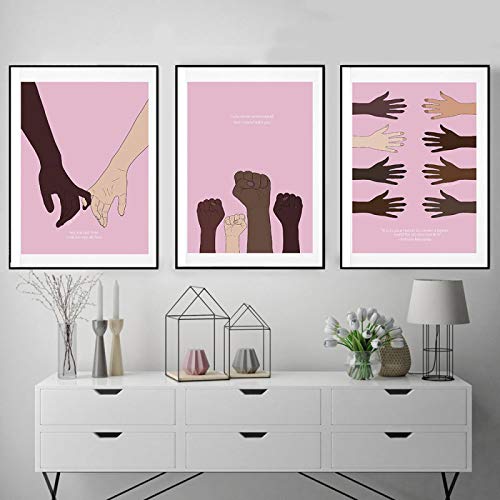 Cuadros de feminismo negro en lienzo solución para renovar paredes vacías pack 3 láminas 50x70