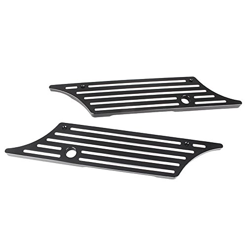 Cubiertas de pestillos para alforjas de motocicleta de aluminio compatibles con modelos Touring Road King Road Glide Street Glide 1993-2013 negras miniatura 2