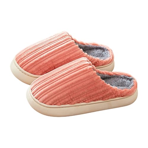 Generisch Pantuflas para casa para mujer, suaves, cálidas, cómodas, pantuflas de pana de felpa, antideslizantes, para el hogar, para interior, dormitorio, cálido, para casa, 2025, Rosa., 40 EU