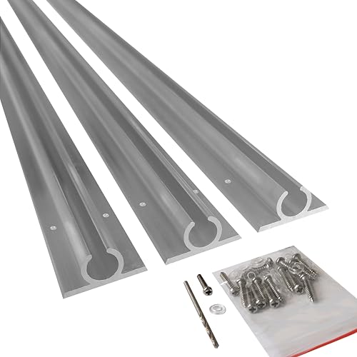 Awning C-Rail Aluminium Channel Track for Campervan, Motorhome & Caravan – 3 x1.2m with holes, screws an D/S tape Anodized Strip – Durable, Rust-Resistant – by KEDER UK