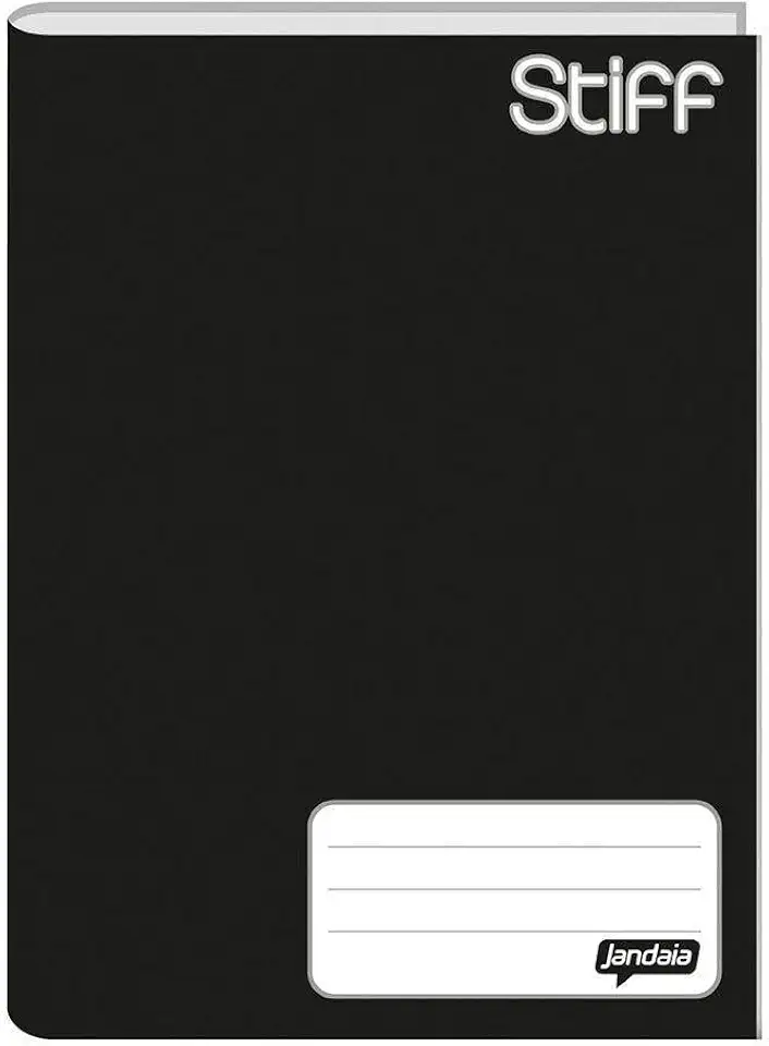 Caderno Brochura 1/4 Capa Dura Preto 48 folhas Stiff FSC Jandaia