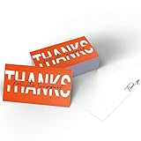 50 Thank You Cards Orange Simple Design Thanks for The Support Cards (3.5' x 2') for Online, Handmade Goods, Retail Store, Customer Package Inserts, Double-sided printing (Write on the back)