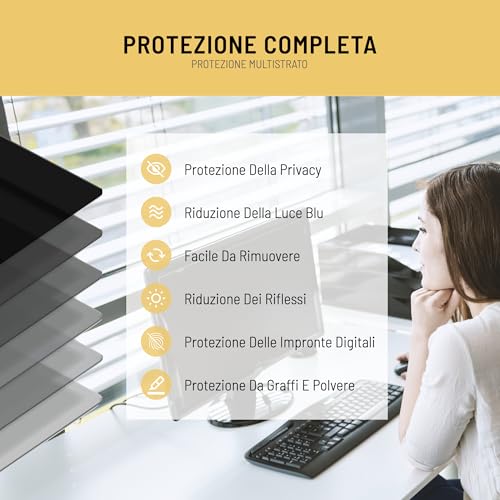 Filtro Privacy Premium & Filtro Anti Luce Blu. Pellicola di Protezione per Monitor e Schermo di Computer PC (20.1" Pollici) - Monitor - Immagine 3