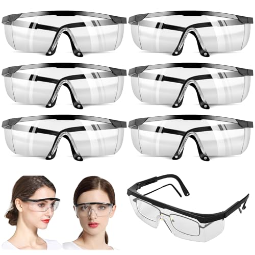 Kigniote Set da 6 Occhiali Protettivi da Lavoro Occhiali Laboratorio Chimica Occhiali Antinfortunistica DPI Antipolvere-Proteggere Gli Occhi e Indossarlo in Modo Sicuro