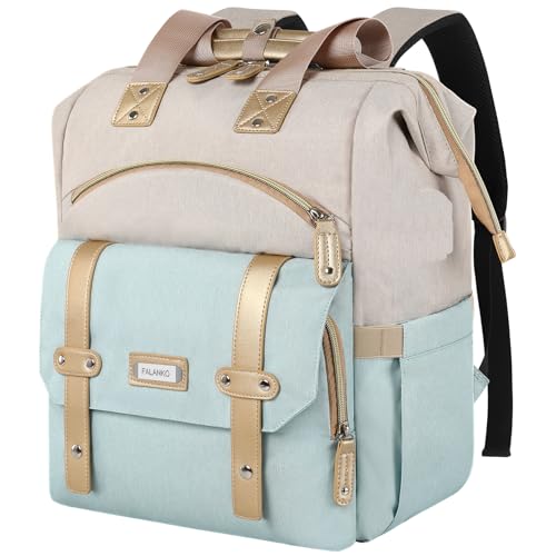 FALANKO Laptop Backpack for Women,15.6 inch Computer Backpack for Work School Nurse Teacher with Laptop Compartment,RFID,Large Wide Open,Travel BackpackTravel School Outdoor Activities