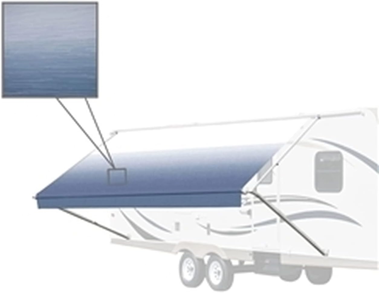ALEKO RV Awning Fabric Replacement| 21' ft W x 8' ft L Vinyl Awning| UV Protection, Resistant Cover, Sun Shade, RV Awning Replacement| Camper Accessories for Travel Trailer| Blue Fade