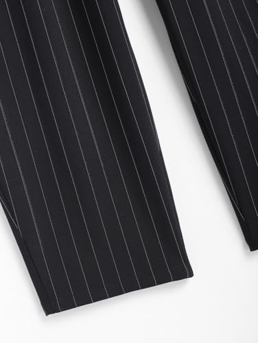 Pinstripe Pocket Design Camp Collar Button Up Short Sleeves Shirt Or Drawstring Straight Leg Pants -Co-ord Available4