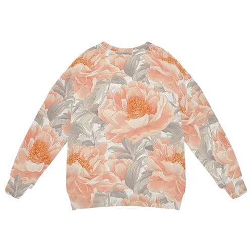 JUNZAN Cartoon Peonies Neutral Kids Girls Sweatshirt Hoodie Fleece Kids Hoodies Boys Sports 4T2