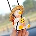 Gmngis Rear View Mirror Hanging Accessories of Swinging Duck Cool Swinging Duck Car Hanging Ornament Pendant Interior Rearview Mirror Decoration (with sunflower)