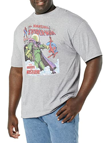 Marvel Spiderman Bande dessinée T-Shirt, Gris chiné Athletic, 5XL Homme