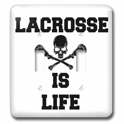 3dRose Lacrosse is Life Picture of Black Skull double toggle switch