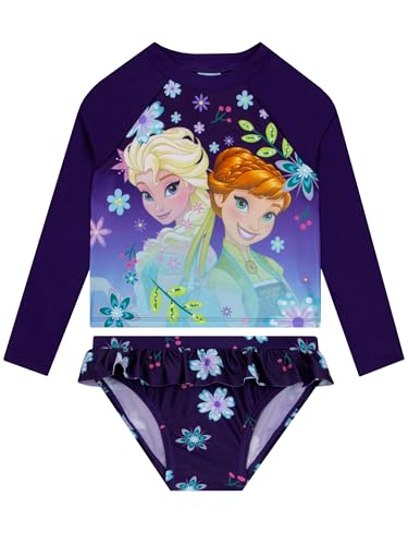 Disney Swimsuit, Long Sleeve Girls Bathing Suit, Elsa and Anna Girls Swimsuit, Kids Bathing Suit
