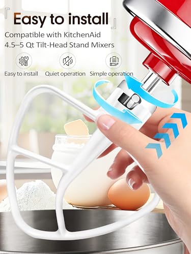 Coated Flat Beater Replacement for KitchenAid 4.5-5 Qt Tilt-Head Stand Mixer, Durable Paddle Attachment for Efficient Mixing & Easy Cleanup,Replacement K45B