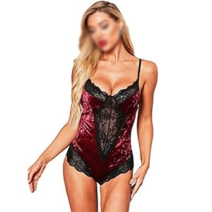 Geschenken Sexy Vrouwen Bodysuit Fluwelen Kant Mesh Stiksels Mouwloos Vrouwelijke Body Top Kleding Hollow Out Curve Bodycon Bodysuits (Color : Blue,White, Size : M)