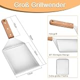 Herogo Zestaw szpatułek do grilla, 2 sztuki szpatułek ze stali nierdzewnej i duża łopatka do grilla, do smash burgerów, teppanyaki, akcesoria do grilla, prezenty dla mężczyzn, nadają się do mycia w