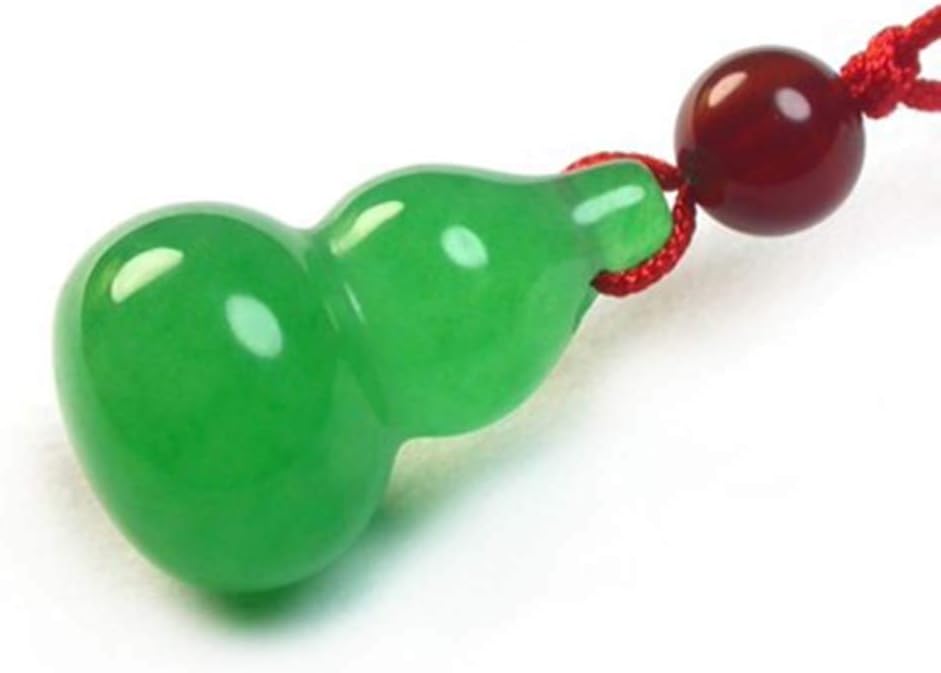 KOSHSH Vintage Style Pendant Necklace, Boutique Natural Malay Jade Green Jade Pendant Mascot Gourd Men and Women Jewelry Gifts
