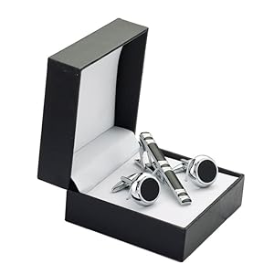 Hbao Heren Business Casual Tie Clip Business Party Frans Shirt Manchetknopen Set Shirt Cuff Nagels (Color : A, Size : One size)