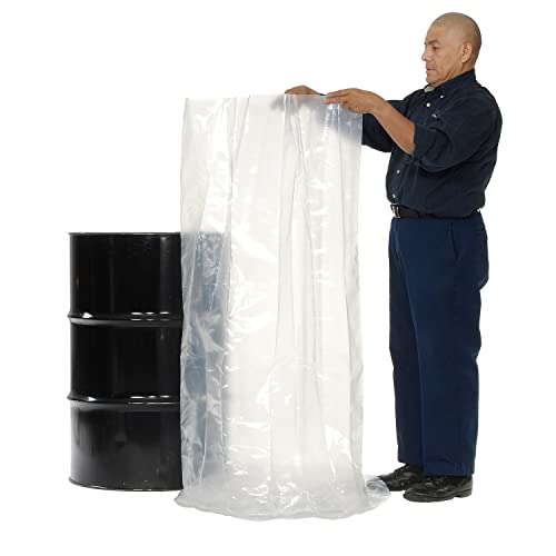 Global Industrial 55 Gallon Drum Liner 10 Mil 38 x 53, Lot of 50