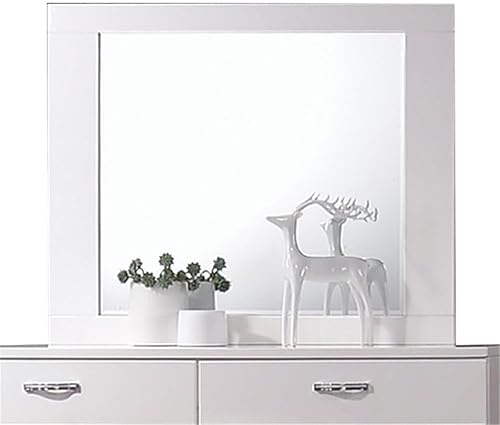 Acme Naima II Espejo rectangular de madera en blanco
