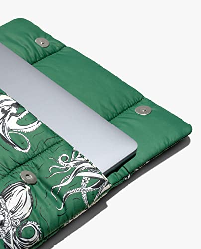 Image of DailyObjects Siesta Sleeve Cover for Laptops /MacBook Air /Pro 13 Inch - 14 Inch | Crafted Using Soft-Touch and Water-Repellent Polyester | Secure Clasp Button Closure | Sleek Design and Durable