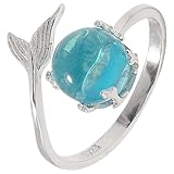 GALPADA Anillo Ajustable para Mujer Estilo Sirena Superficie Lisa y Detalles Refinados en Aleación de Zinc, Adecuado para Fiestas y Eventos Elegantes