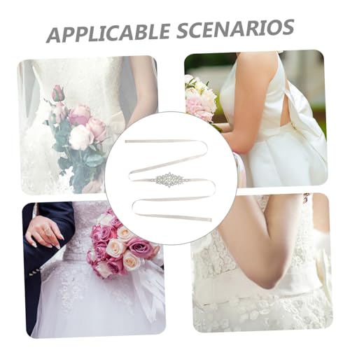 Adjustable Rhinestone Ribbon Wedding Belt for Bride Elegant Sash for Evening Dresses Soft and Eye Catching Waist Accessory for Weddings and Special Occasions3