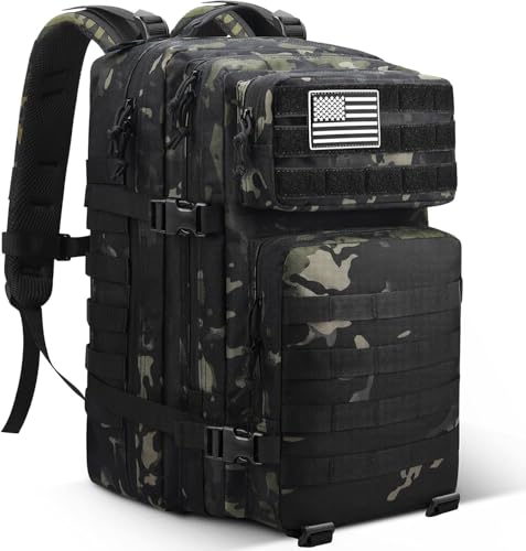 ULIEGTRS Military Tactical Backpack for Men Army 3 Day Assault Pack Outdoors Hiking Treeking Rucksack with Molle System