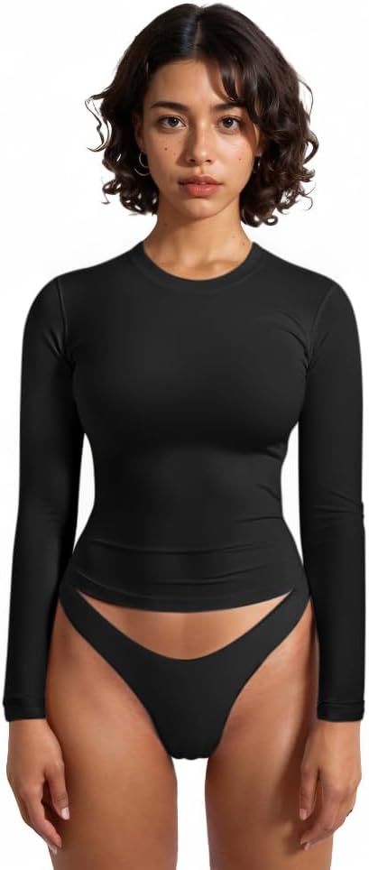 Women's T-Shirts Fitted Basic Tee Crew Neck Short Sleeve Y2K Crop Top