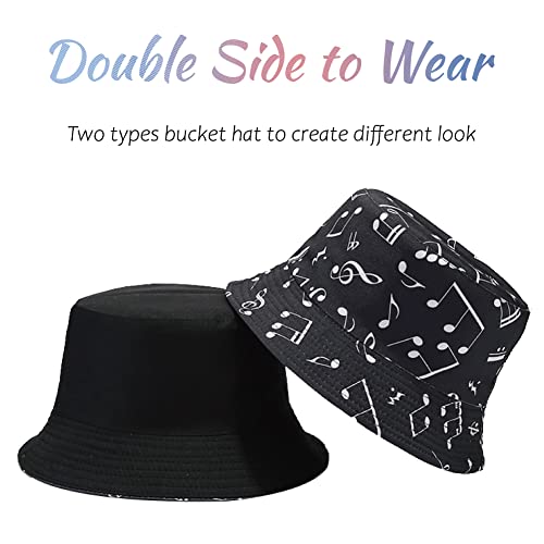 Image of Reversible Bucket Hat for Women Summer Travel Fisherman Cap, Girls Cute Double Side Wear Bucket Cap