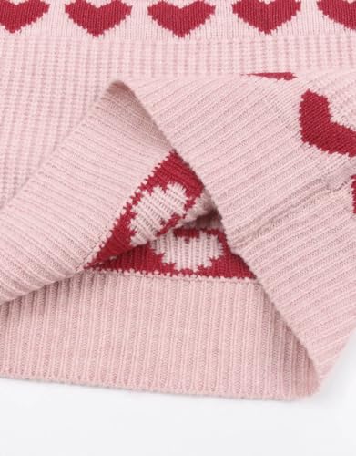 Image of Women's Pullover Sweaters Cute Multi-Hearts Knitted Casual Sweater