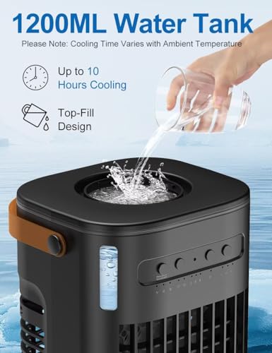 Small Air Conditioner Portable Ac Unit, Evaporative Air Cooler With 2Ice Packs & 1.2L Water Tank, Personal Air Cooler with Remote, Powered by USB, Mini Room Air Conditioner for Car by Slkdrft - Image 14