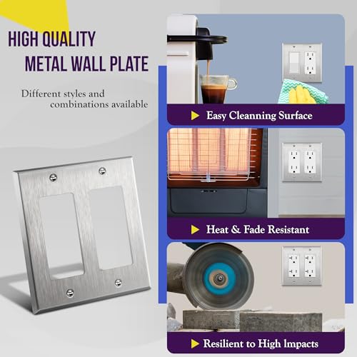 Enerlites 7732 Decorator Switch Or Receptacle Outlet Metal Wall Plate thumb #3