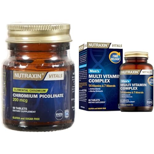 Nutraxin Vitals Chromum Picolinate 200 mcg 90 Tablet Takviye Edici Gıda ve Nutraxin Men's Multi Vitamin Complex 60 Tablet Takviye Edici Gıda