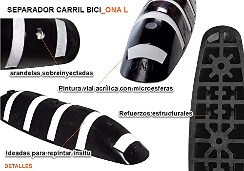 FERRETELIX® Delimitador de carril ONA Zona reflectante 83,6x22x12,6 cm