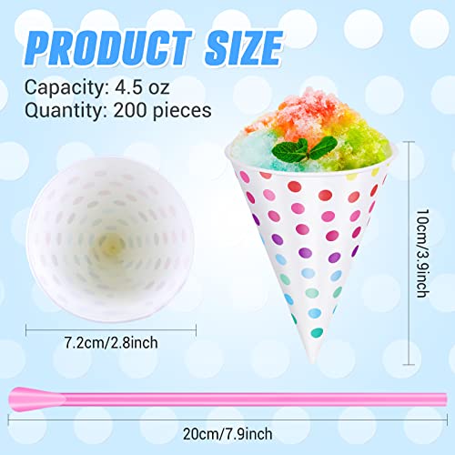 Set de 200 pitillos y conos para nieve 4.5 oz multicolor miniatura 2