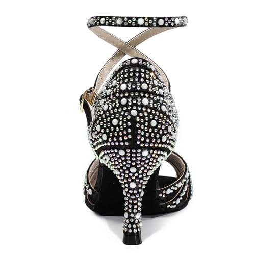 Image of Latinsoul Y205-36 Women's Crystal Rhinestone Latin Dance High Heel Shoes - Stylish Adjustable Strap Design Comfortable Dance Shoes