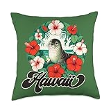 Hawaiian monk seal Retro Hawaii Throw Pillow