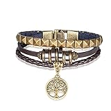 N/Ａ Herren- und Damenschmuck Lederarmband Lebensbaum Vintage Armband Bead Accessoire Armband Mehrschichtiges Leder Hochzeitstag Muttertag Weihnachten Geburtstagsgeschenk